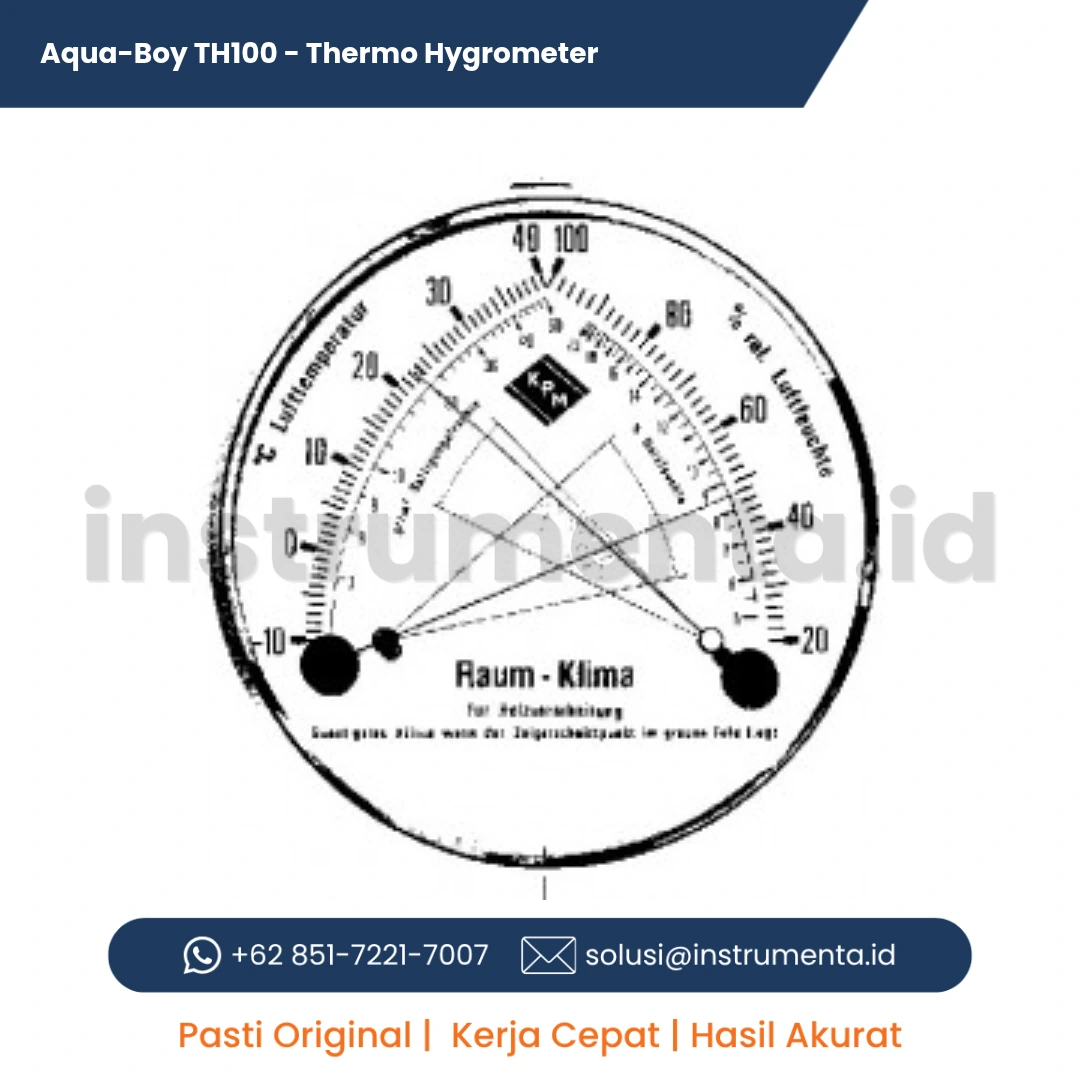 Authorized Distributor Aqua-Boy TH100 Thermo Hygrometer KPM Alat Ukur Kelembapan Ruangan dan Temperatur Udara Digital